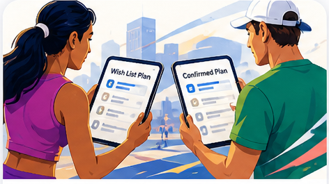 Multiple saved itineraries feature