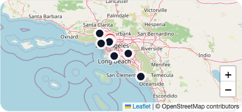 Preview of the itinerary venue map with multiple venue markers